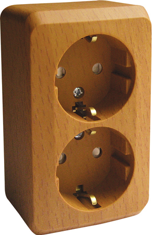 Изображение товара Розетка Systeme Electric Etюд бук открытой установки 2 поста с заземлением