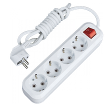 Изображение товара EKF PROxima Удлинитель "Эксперт" 4 гнезда 5 метров 16А/3,5кВт с выключателем и заземлением ПВС 3х1.