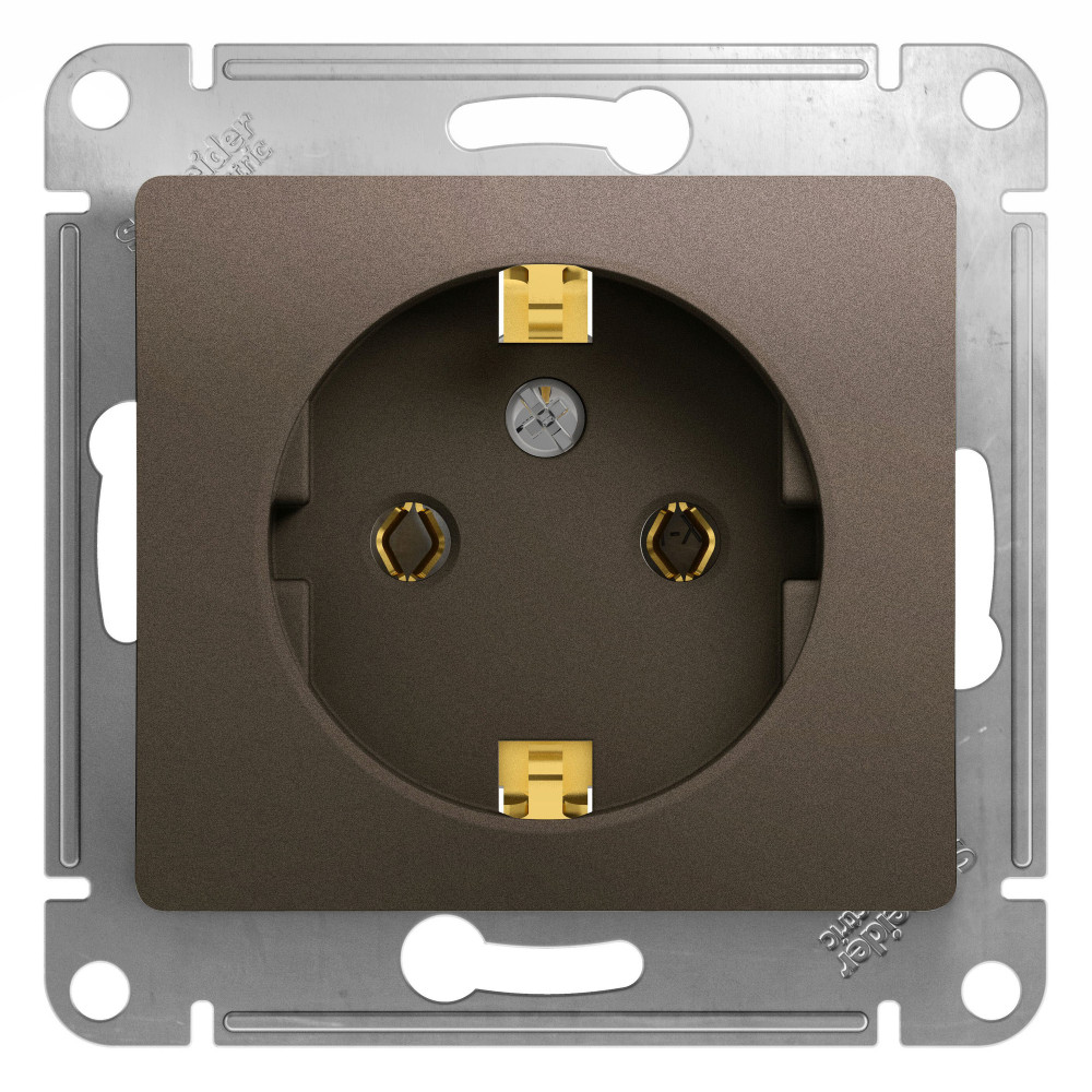 Изображение товара Розетка Systemе Electric Glossa с заземлением 16 А коричневый