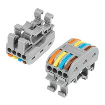 Изображение товара REXANT Клемма СМК 222-424D проходная 4-полюсная, с креплением на DIN-рейку (0,08-4 мм²) серая (50 шт./уп.).