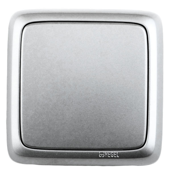 Изображение товара Hegel Альфа наруж Серебро ВА10-113-06 Выключатель 1-клавишный с изол. пластиной