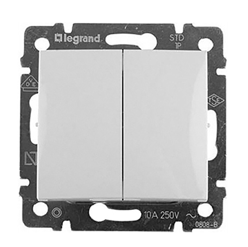 Изображение товара Legrand DIY Valena Бел Выключатель 2-х клавишный.