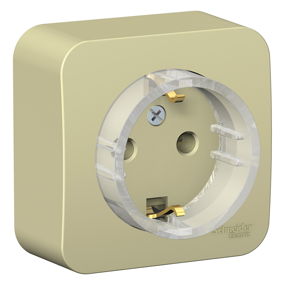 Изображение товара Розетка Blanca Systeme Electric без шторок открытой установки с заземлением 250 В 16 А бежевый