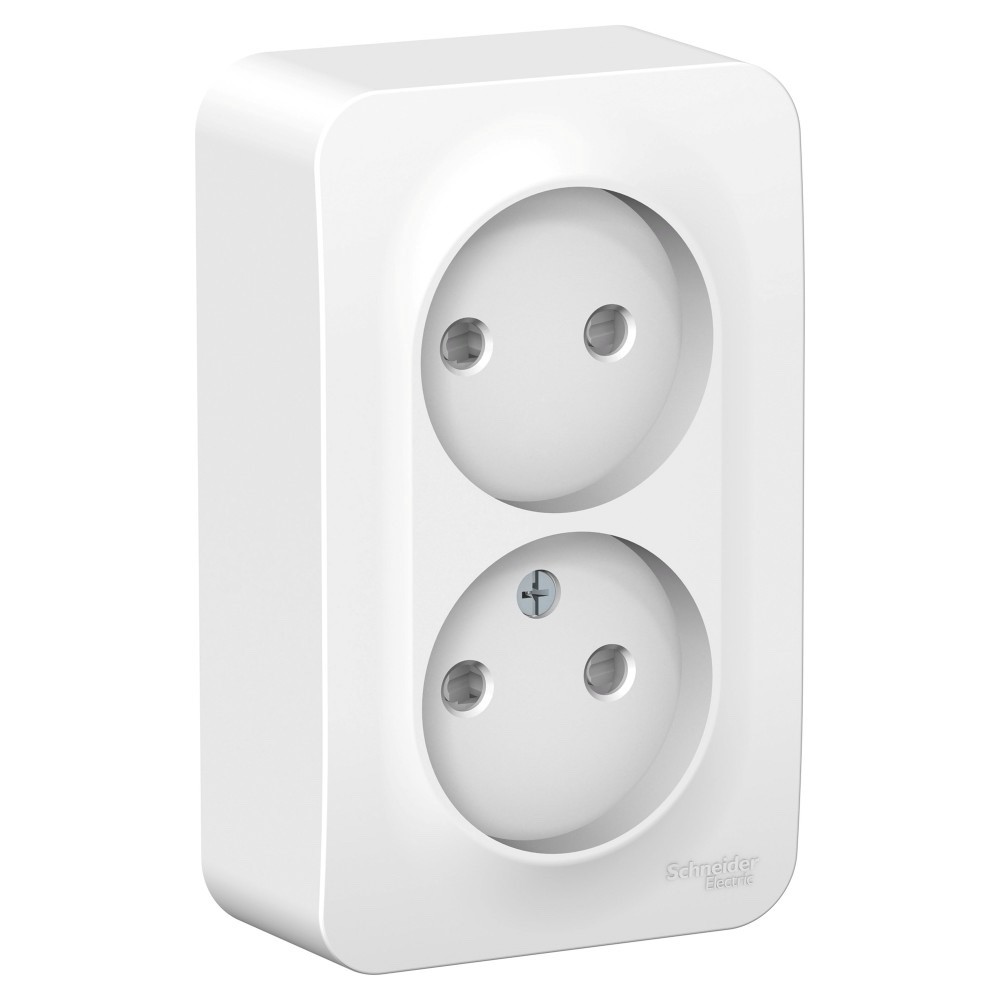 Изображение товара Systeme Electric Blanca наруж Бел Розетка 2-ая б/з со шторками 16А, 250В, изолир. пластина
