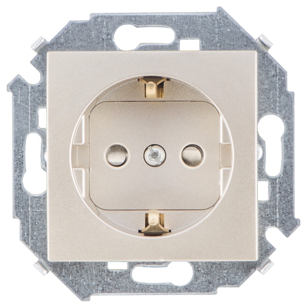 Изображение товара Simon 15 Шампань — розетка с шторками 16 А, 250 В