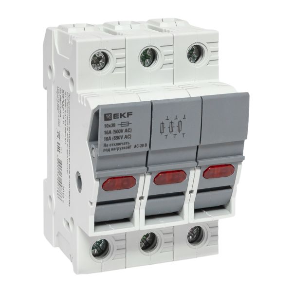 Изображение товара EKF Предохранитель-разъединитель DF 10х38 3Р (тип ПВЦ) .
