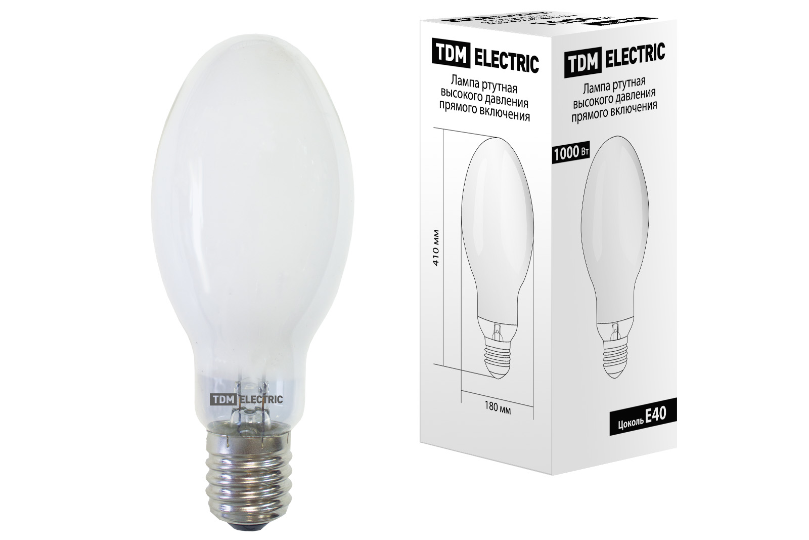Изображение товара Лампа ртутная высокого давления TDM ДРЛ 1000 Вт Е40 с люминофором