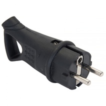 Изображение товара EKF Basic Вилка угловая каучуковая с кольцом 230В 2P+PE 16A IP44.