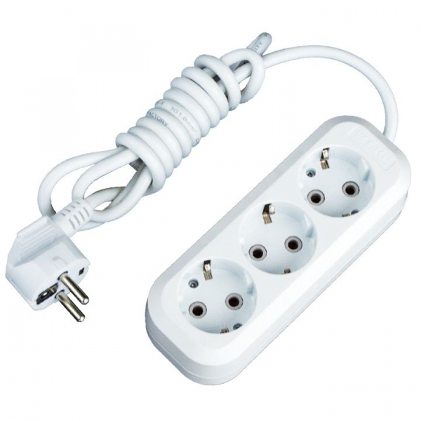 Изображение товара EKF PROxima Удлинитель "Эксперт" 3 гнезда 2 метра 16А/3,5кВт с заземлением ПВС 3х1.