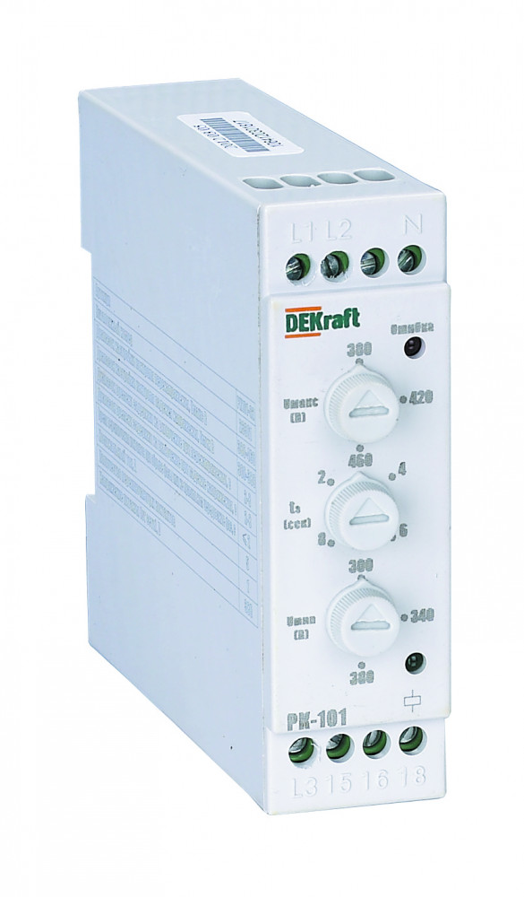 Изображение товара Dekraft Реле контроля фаз 380В тип 02 серии РК-101