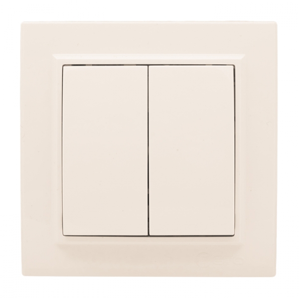Изображение товара EKF Basic Минск Бежевый Выключатель 2-кл, 10А, СП.