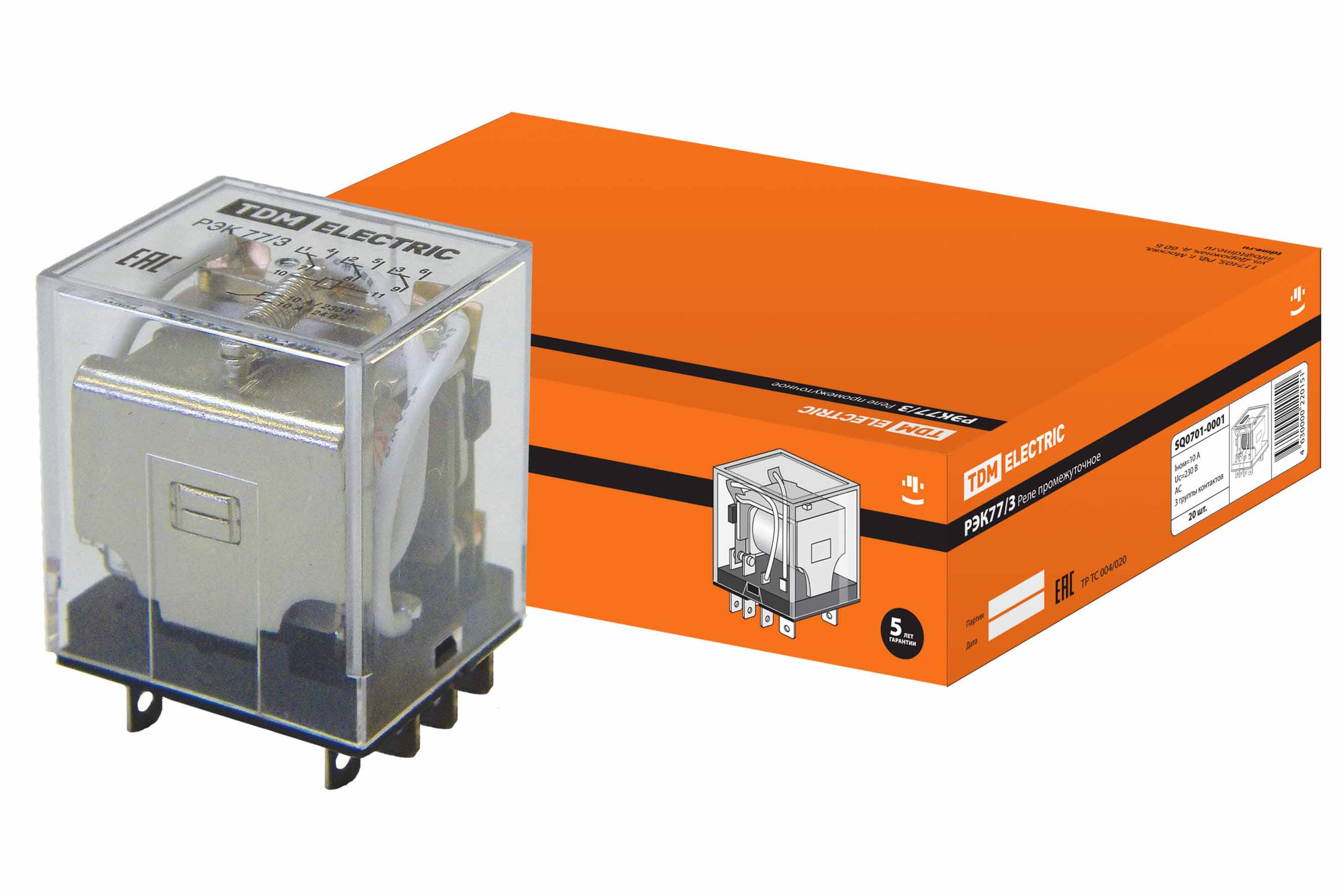 Изображение товара Реле 3п 230V AC РЭК77/3 TDM ELECTRIC