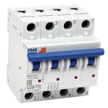 Изображение товара КЭАЗ OptiDin BM63 Автоматический выключатель 4P 50A C 6кА AC (BM63-4C50-УХЛ3).