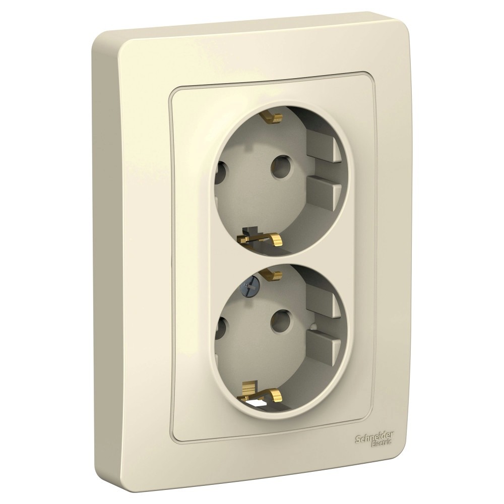 Изображение товара Systeme Electric Blanca: молочная двойная скрытая розетка 250 В 16 А