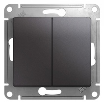 Изображение товара Systeme Electric Glossa Графит Выключатель 2-клавишный, сх.5, 10AX