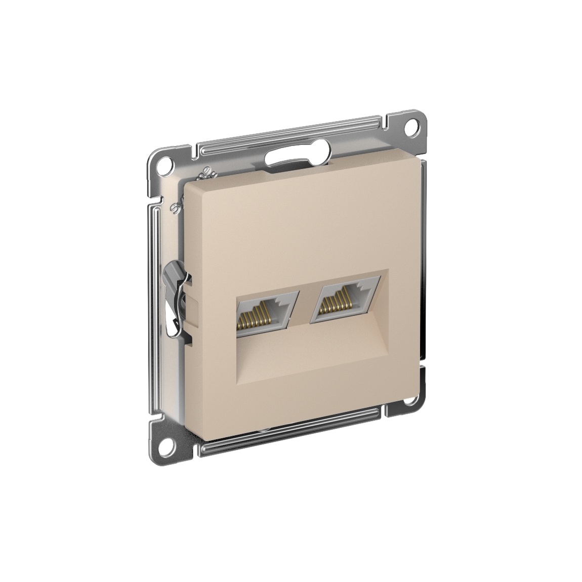 Изображение товара AtlasDesign песочный: двойная RJ45+RJ45 Cat 5e (Systeme Electric)