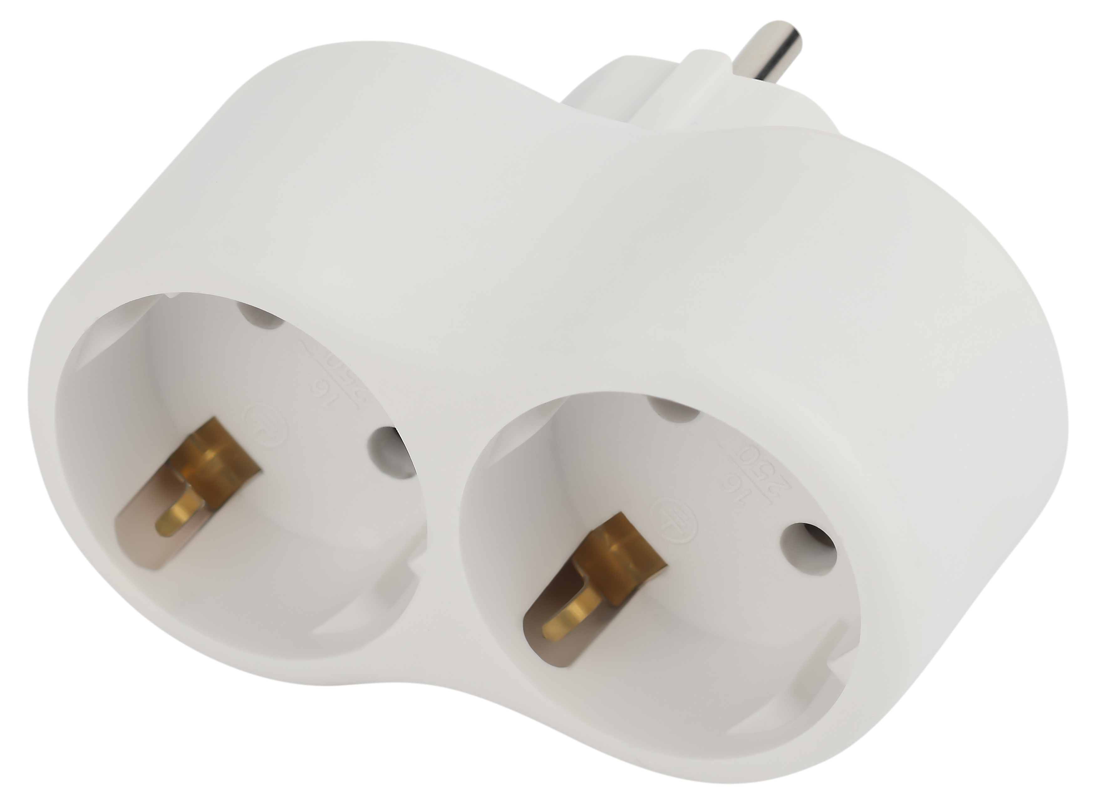 Изображение товара ЭРА Разветвитель электрический SPx-2e-W на 2 розетки с заземлением 16А белый