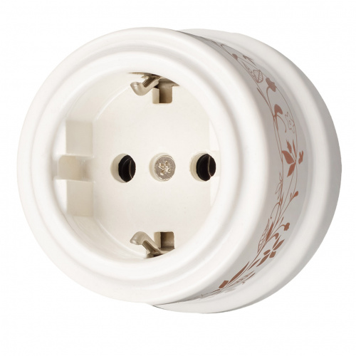 Изображение товара BIRONI Лизетта Керамика Белый Розетка с/з (декор D6/2)