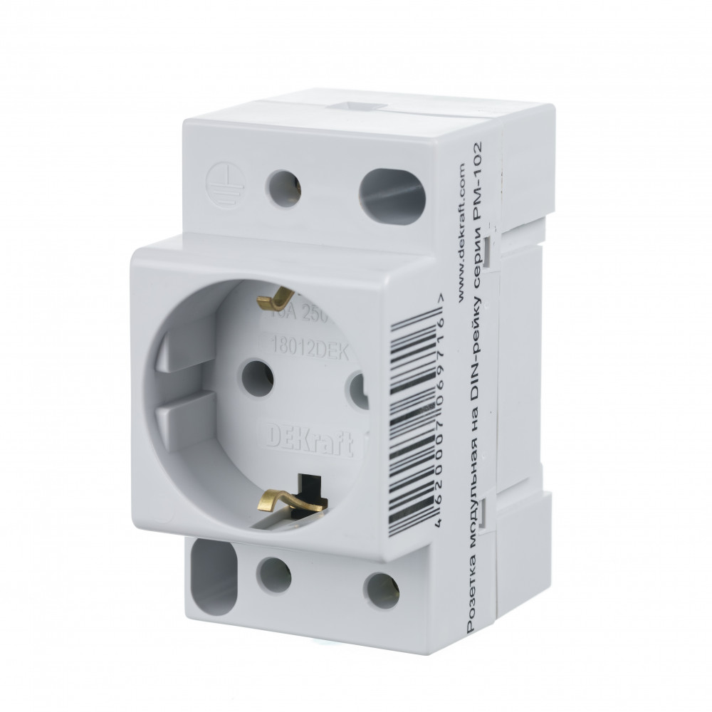 Изображение товара Dekraft Розетка модульная на DIN-рейку 2P+PEN 16A 220В РМ-102