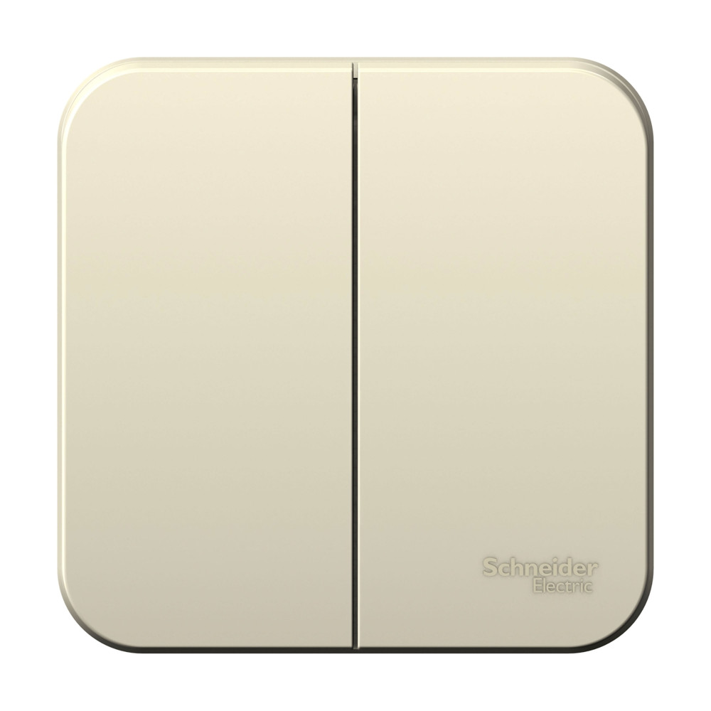 Изображение товара Systeme Electric Blanca наруж Молочный Выключатель 2-клавишный 10А, 250B, изолир. пластина