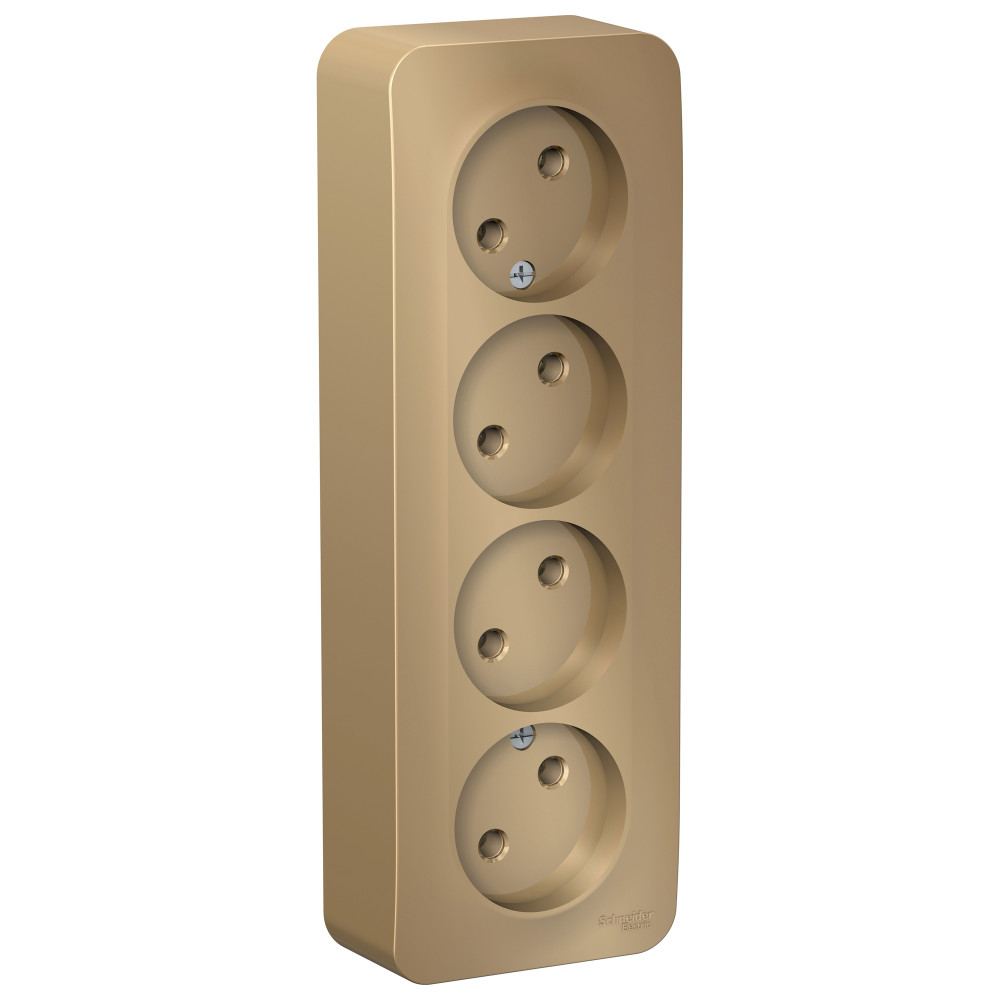 Изображение товара Systeme Electric Blanca наруж Титан Розетка 4-ая б/з без шторок 16А, 250В, изолир. пластина