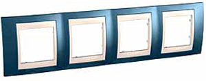 Изображение товара Schneider Electric Unica Хамелеон Голубой лед/Беж Рамка 4-ая горизонтальная