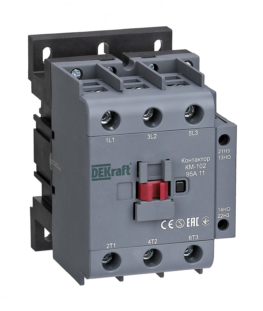 Изображение товара Dekraft Контактор 95А 230В АС3 АС4 1НО+1НЗ КМ-102