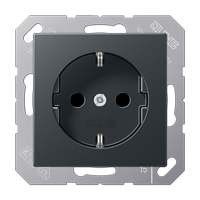 Изображение товара JUNG A 500 Антрацит Розетка с/з безвинт. зажим