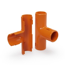 Изображение товара Промрукав Тройник разборный оранжевый d16 мм (5шт/500 шт уп/кор)