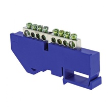 Изображение товара EKF PROxima Шина "0" N (6x9мм) 8 отв. цинк синий изолятор на DIN-рейку.