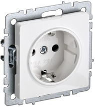 Изображение товара IEK BRITE BASE Белый Розетка 1-м с/з без защ штор 16А РС11-1-0-БрБ