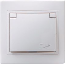 Изображение товара GENERICA KVARTA РСбш10-3-КБ Розетка 1местн. c з/к с защ. штор. с крышкой 16А (белый)
