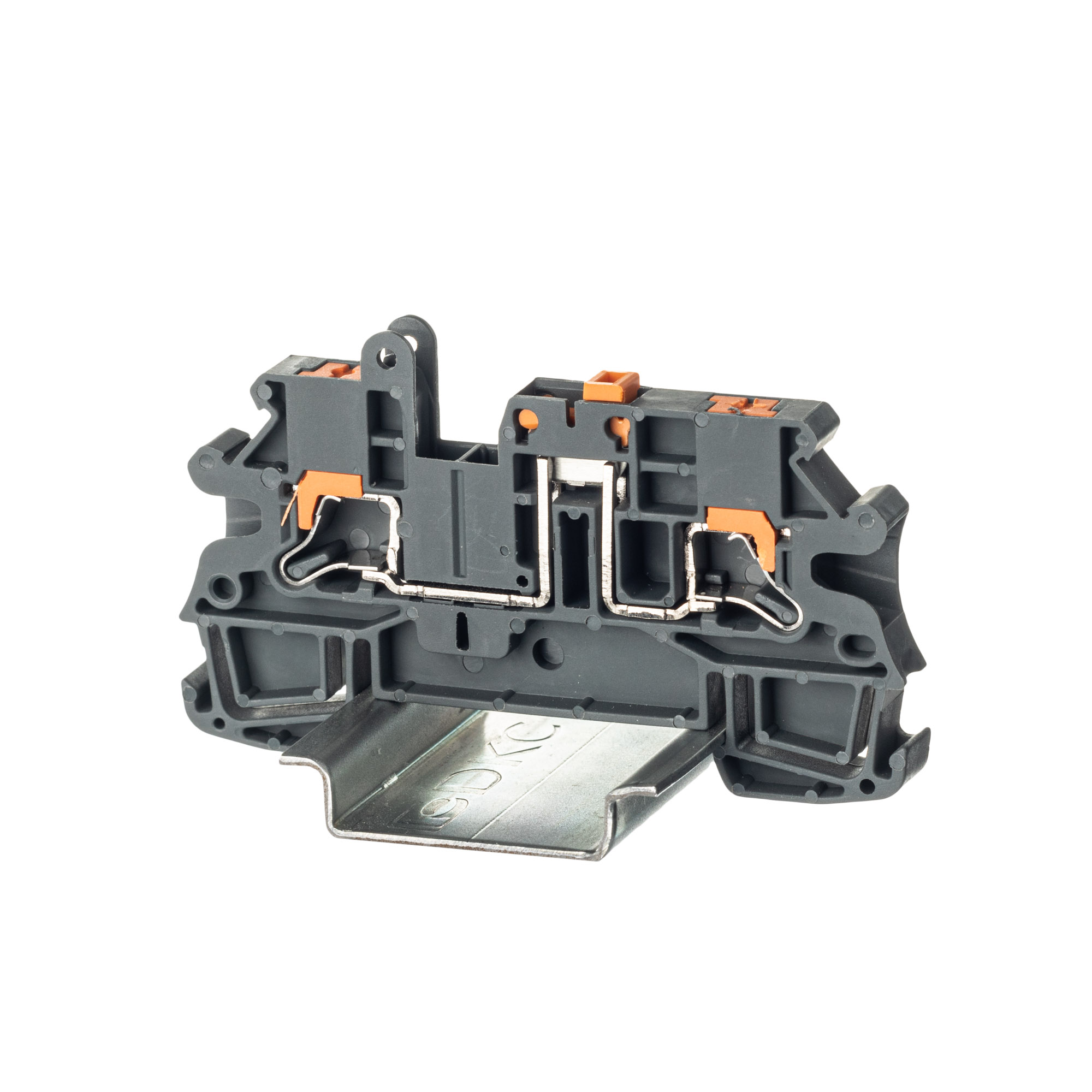 Изображение товара DKC Nuputuk Клемма расцепительная, зажим push-in, 2 точки подключения, 4 кв.мм, серая