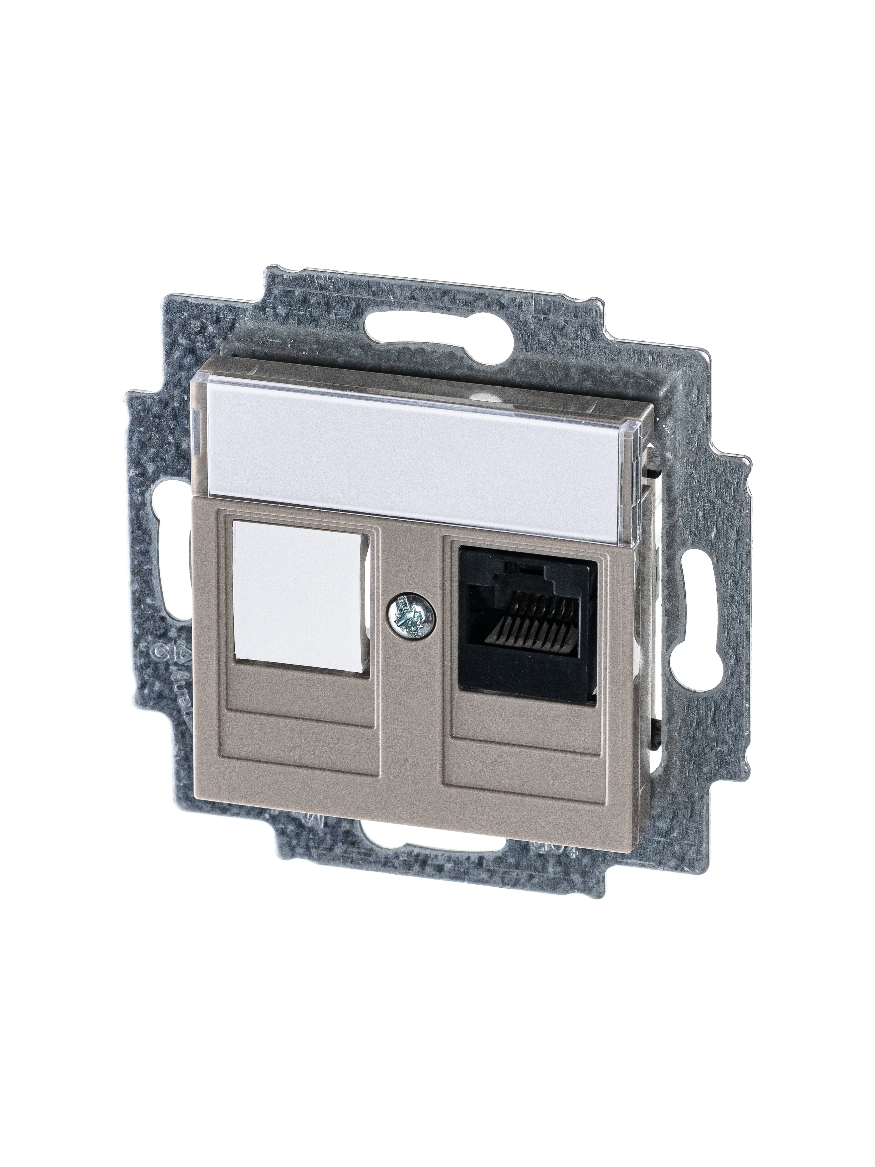 Изображение товара ABB EPJ Levit кофе макиато / белый Розетка компьютерная RJ45 кат,5e+заглуш,, кофе макиато