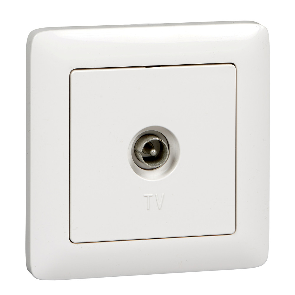 Изображение товара Розетка телевизионная ХИТ системe Electric оконечная белая для скрытого монтажа