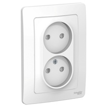 Изображение товара Systeme Electric Blanca внутр Бел Розетка 2-ая б/з со шторками, 16А, 250В