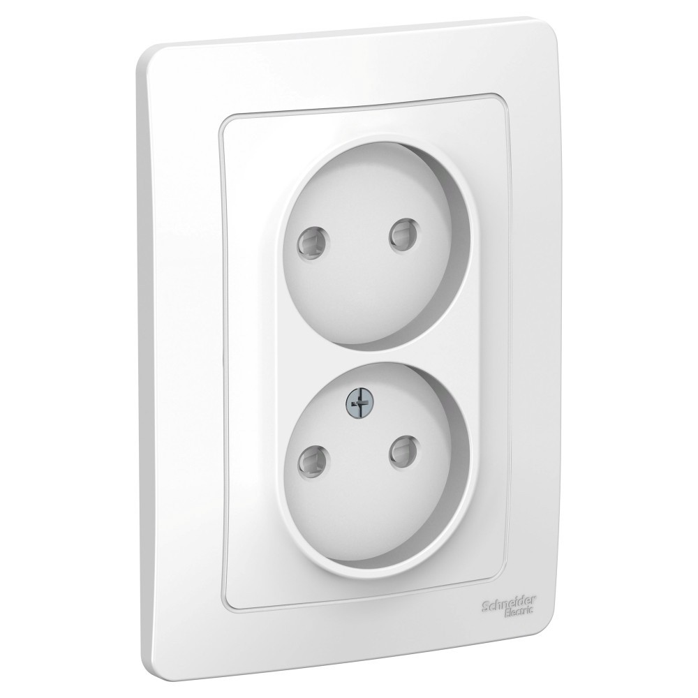 Изображение товара Systeme Electric Blanca внутр Бел Розетка 2-ая б/з со шторками, 16А, 250В