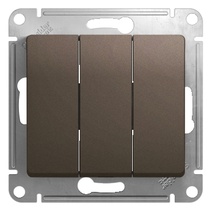 Изображение товара Systeme Electric Glossa Шоколад Выключатель 3-клавишный сх.3, 10AX