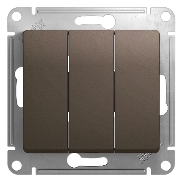 Изображение товара Systeme Electric Glossa Шоколад Выключатель 3-клавишный сх.3, 10AX