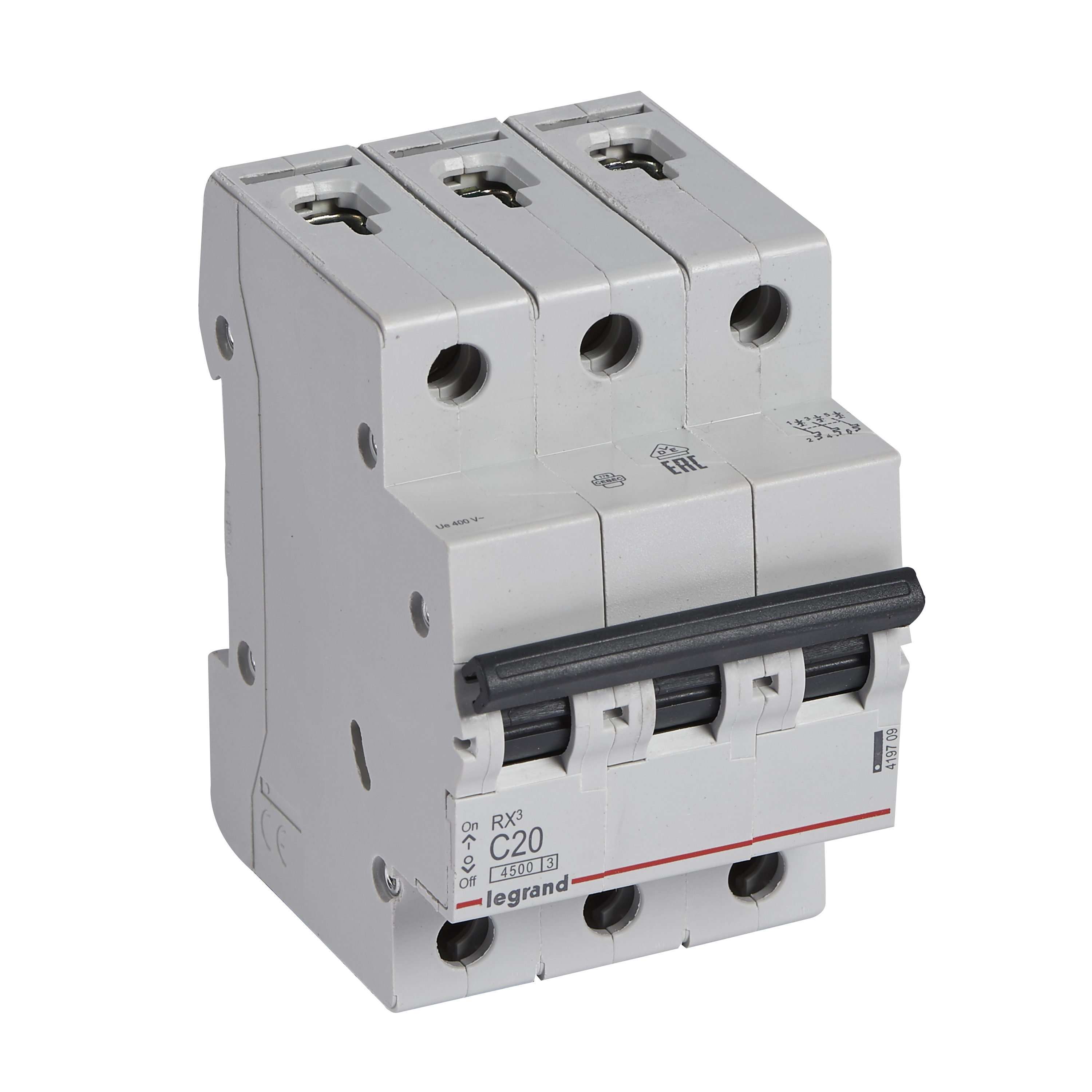 Изображение товара Legrand RX3 Автоматический выключатель 3P 20А (C) 4,5kA.