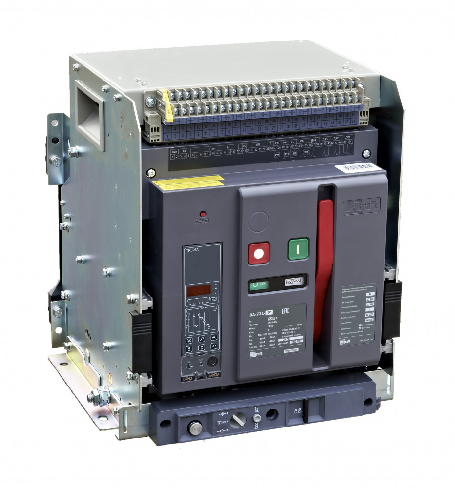 Изображение товара Dekraft Выключатель автоматический воздушный выкатной 3P 1000А 80кА расцепитель М ВА-731