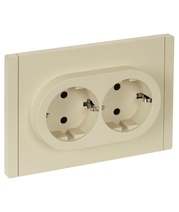 Изображение товара IEK FORTE&PIANO Ваниль Розетка 2-я с/з со шт безвинтовое крепление 16А FP423