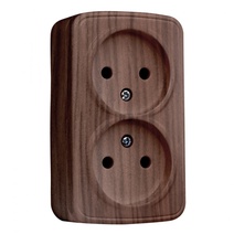 Изображение товара EKF Basic Минск Темное дерево Розетка 2-ая, б/з, 10А, ОП.