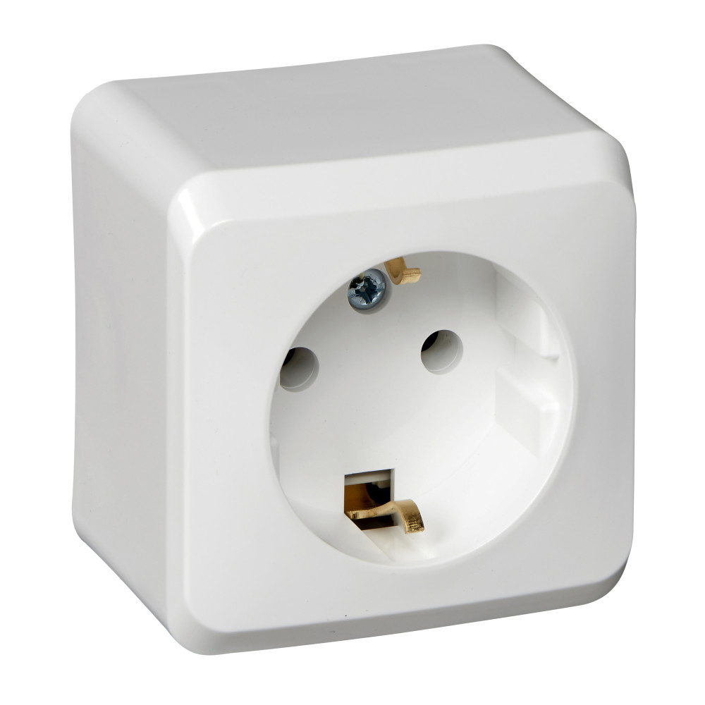 Изображение товара Systeme Electric Этюд наруж Бел Розетка 1-ая с/з без шторок