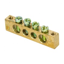 Изображение товара EKF PROxima Шина PEN "ноль-земля" (6х9мм) 4 отверстия латунь крепеж по краям.