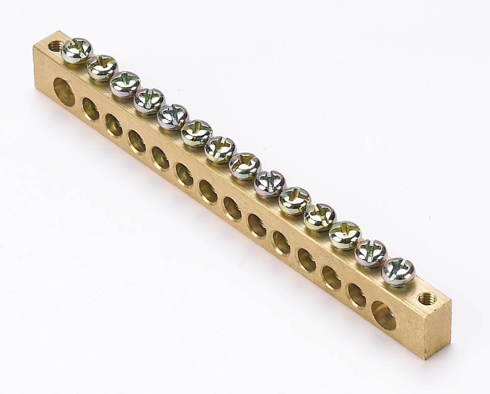 Изображение товара Dekraft Шина нулевая 14 групп/крепеж по краям, сеч. 8x12