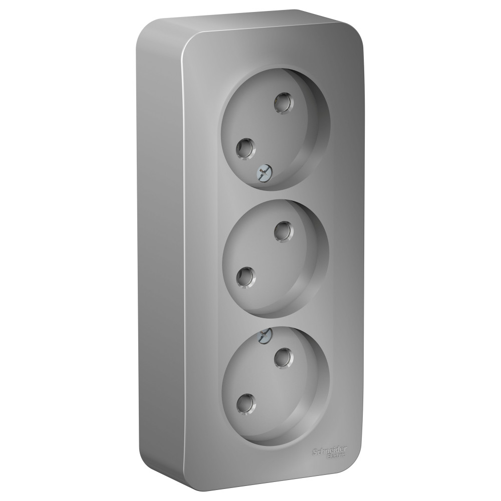 Изображение товара Systeme Electric Blanca наруж Алюминий Розетка 3-ая б/з без шторок 16А, 250В, изолир. пластина