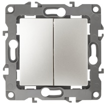 Изображение товара ЭРА 12-1106-15 Переключатель двойной, 10АХ-250В, IP20, Эра12, перламутр (10/100/2500)