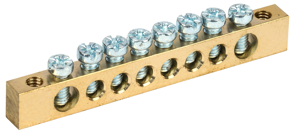 Изображение товара IEK Шина PEN земля-ноль 6х9мм 8/2 (8групп/креп по краям)