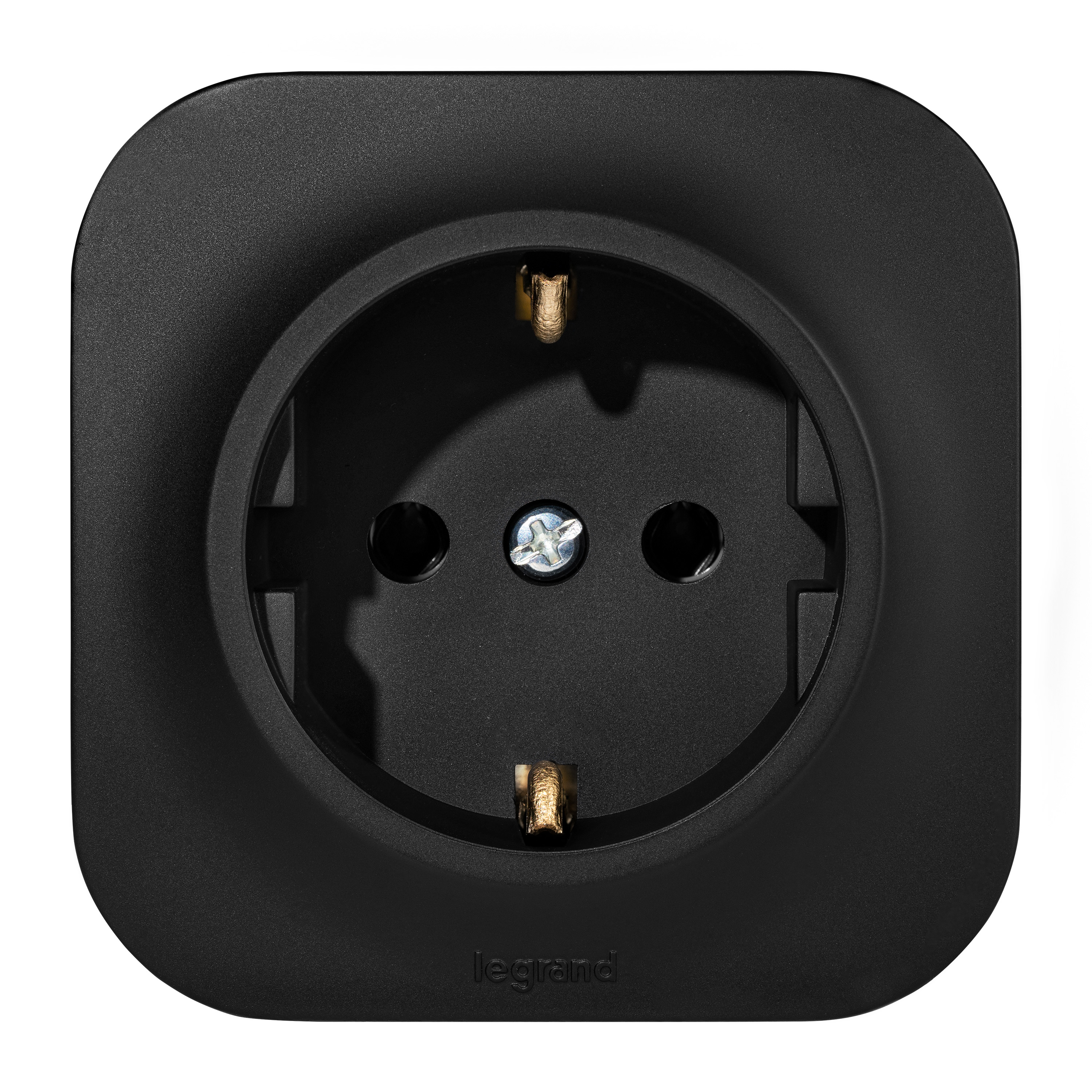 Изображение товара Legrand Quteo IP20 Чёрный матовый Розетка с заземлением без шторок 16А 250В винтовые зажимы накладной монтаж.